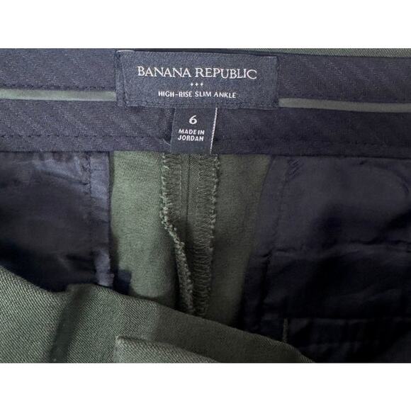 Banana Republic Factory High Rise Slim Fit Size 6 Dark Green - Picture 3 of 8